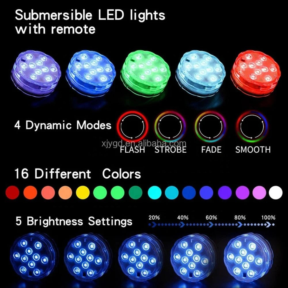 AquaGlow Pro – LED Sumergible RGB para Piscinas y Decoración