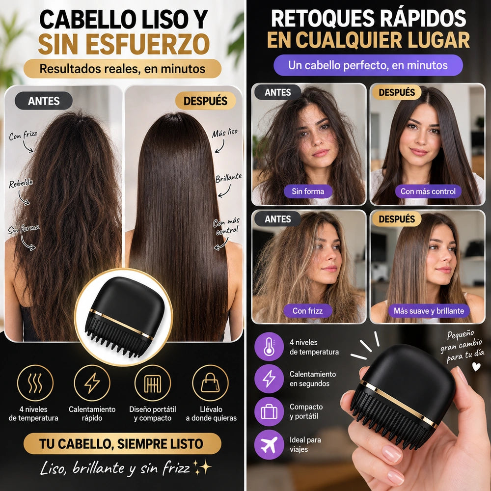 AlisaGo Pro - Cepillo Alisador Inalámbrico 4 Temperaturas